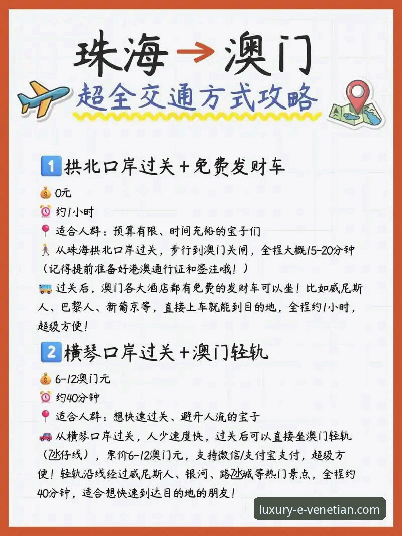 澳门威尼斯人交通指南:从机场到酒店无缝衔接操作教程